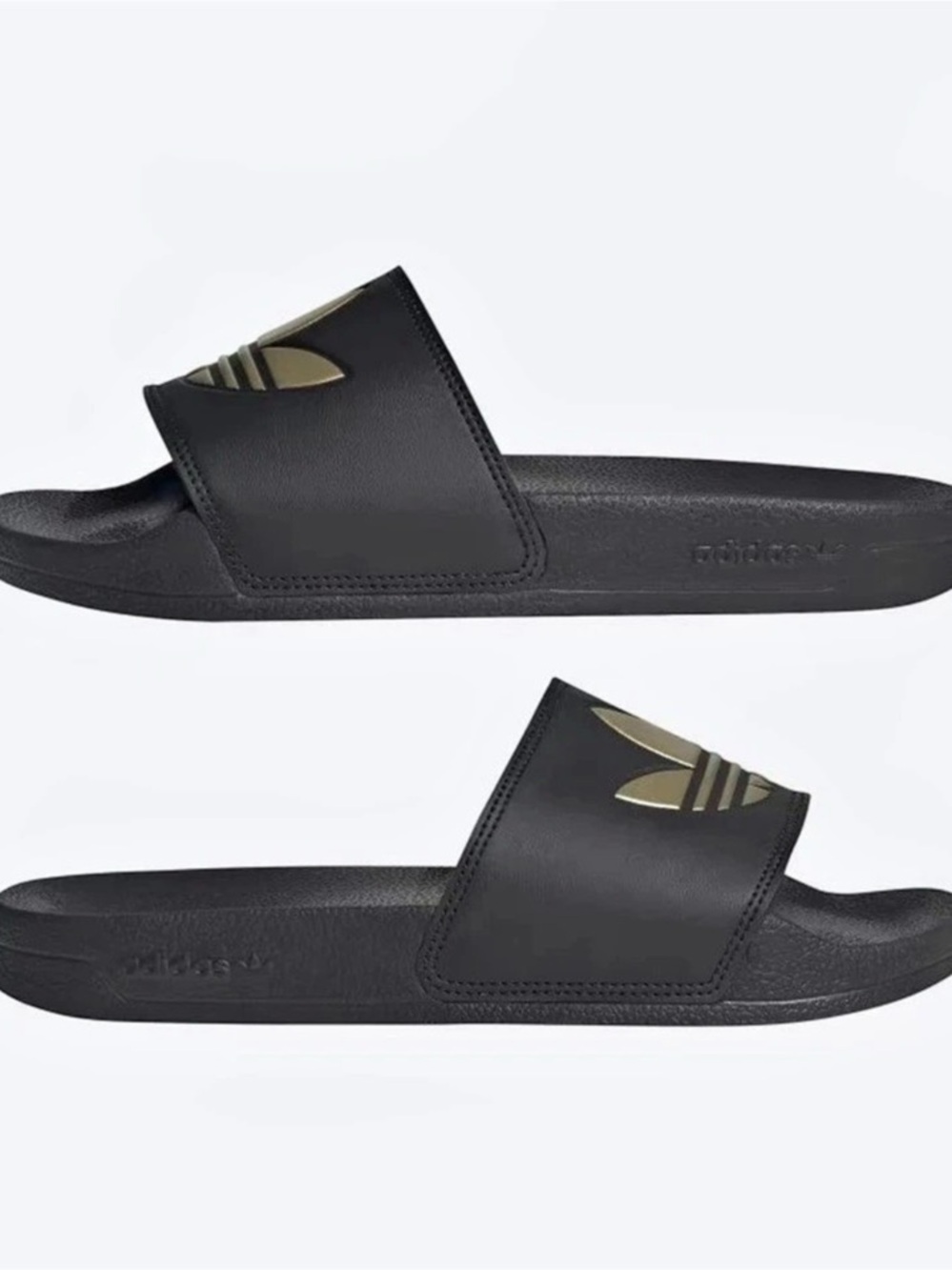 adidas Adilette Lite Slides Black & Matte Gold